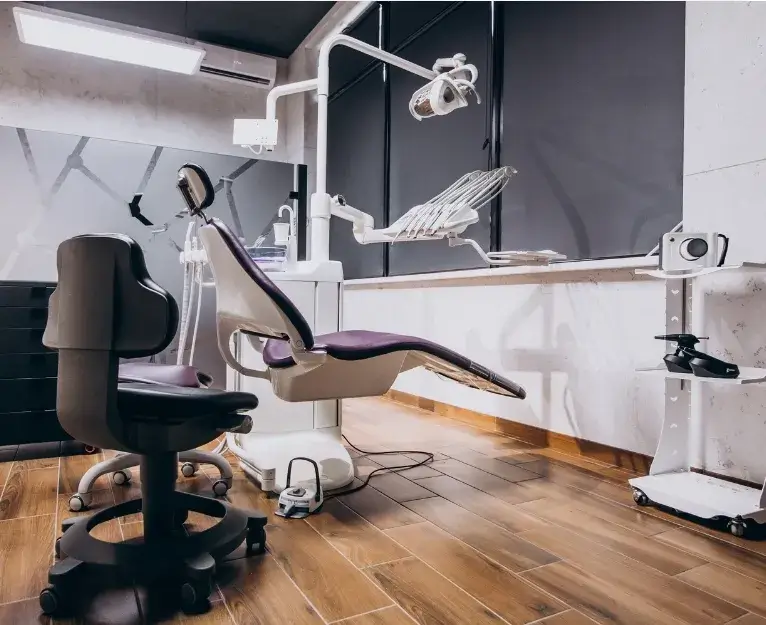 Sterile and polished dental clinic operatory after commercial cleaning in Washington D.C.