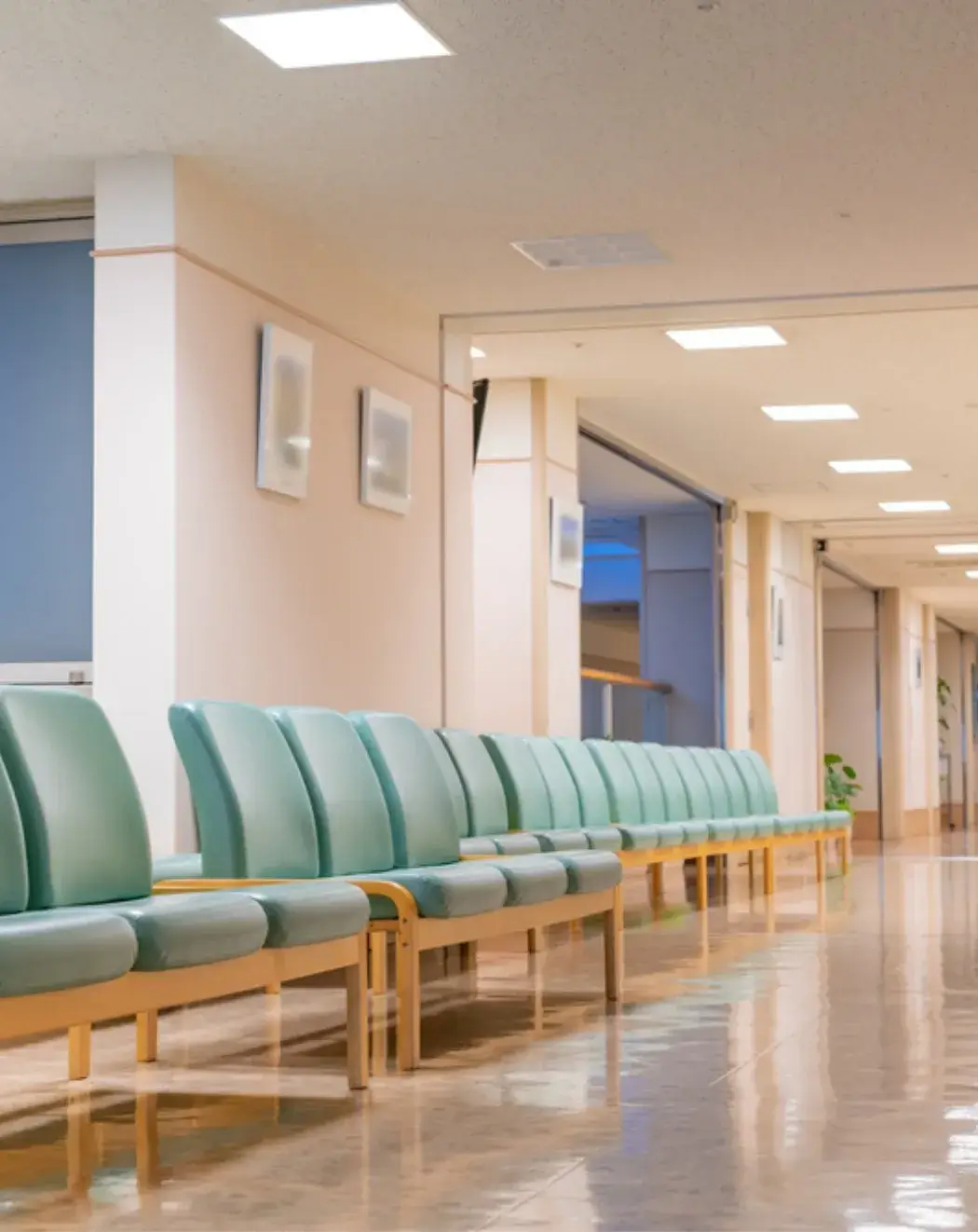 Clean and polished medical facility hallway after commercial cleaning in Washington D.C.